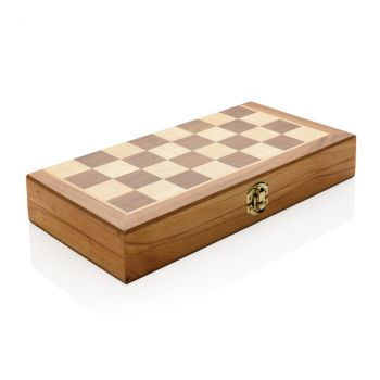 Prémiové drevené šachy vo skladacej šachovnici hnedá