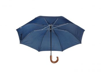 Stansed skladací dáždnik s drevenou rukoväťou blue