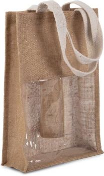 JUTE BOTTLE BAG Natural/Gold U