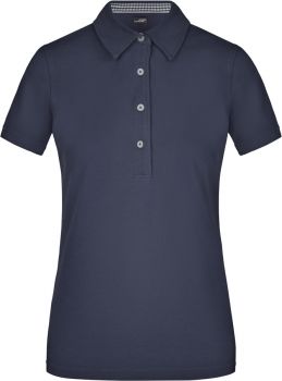 James & Nicholson | Dámské piqué polo s kostkovaným límcem navy/navy/white M