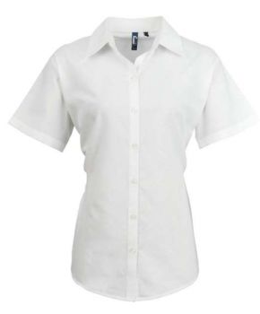 WOMEN'S SHORT SLEEVE SIGNATURE OXFORD BLOUSE White S