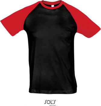 SOL'S | Pánské [2]-barevné raglánové tričko black/red L