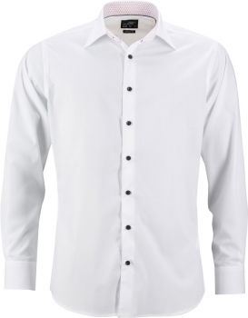 James & Nicholson | Popelínová košile "Plain" white/white red L