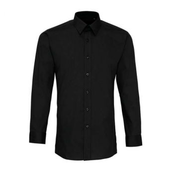 MEN’S LONG SLEEVE FITTED POPLIN SHIRT Black M