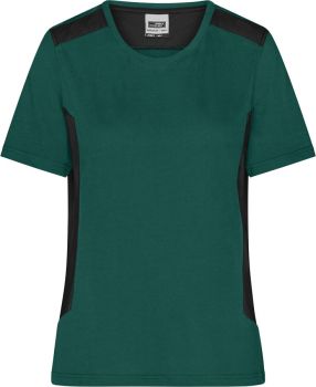 James & Nicholson | Dámské pracovní tričko - Strong dark green/black L