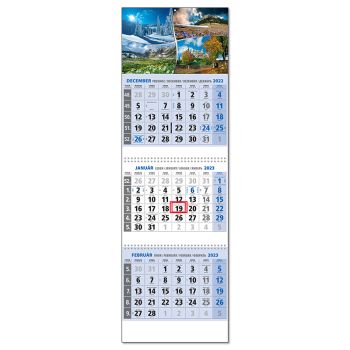 Plánovací kalendár KLASIK 3M modrý 2023
