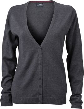 James & Nicholson | Dámský cardigan s výstřihem do V anthracite melange S