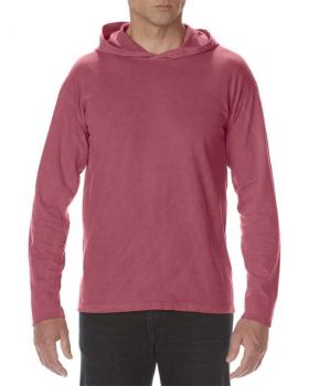 ADULT HEAVYWEIGHT LONG SLEEVE HOODED TEE Crimson S