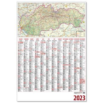 Plánovací kalendár s mapou 2023