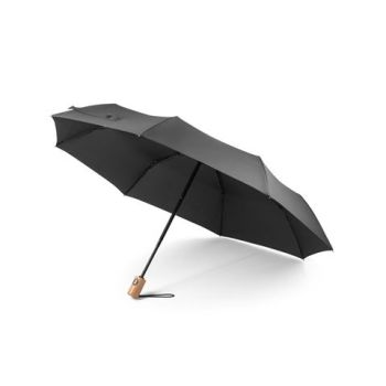RIVER. rPET skladací dáždnik Čierna