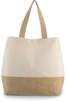 CANVAS &amp; JUTE HOLD-ALL SHOPPER BAG Natural/Natural U