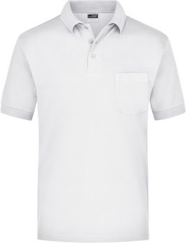 James & Nicholson | Piqué polo s náprsní kapsou white XL