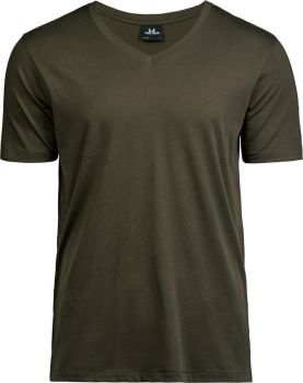 Tee Jays | Pánské luxusní tričko s výstřihem do V dark olive XXL
