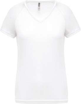 Kariban ProAct | Dámské sportovní tričko s výstřihem do V white S