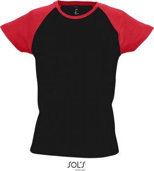 SOL'S | Dámské 2-barevné raglánové tričko black/red S