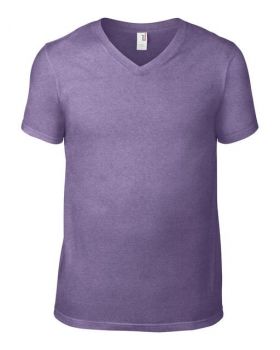 ADULT LIGHTWEIGHT V-NECK TEE Heather Purple S