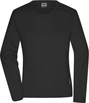 James & Nicholson | Dámské pracovní tričko s dlouhým rukávem black XS