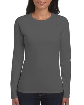 SOFTSTYLE® LADIES' LONG SLEEVE T-SHIRT Charcoal S