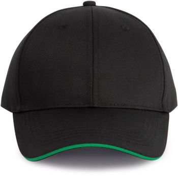 Kariban | 6 panelová kšiltovka black/kelly green onesize