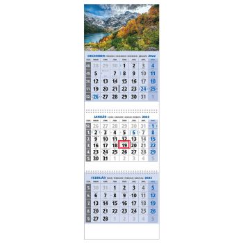 Plánovací kalendár KLASIK 3M modrý 2023  Obrázok A