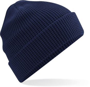 Beechfield | Pletená bio čepice s vaflovým úpletem oxford navy onesize