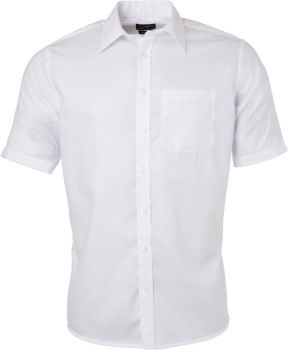 James & Nicholson | Mikro keprová košile s krátkým rukávem white L