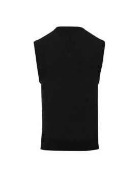 MEN'S V-NECK SLEEVELESS SWEATER Black M