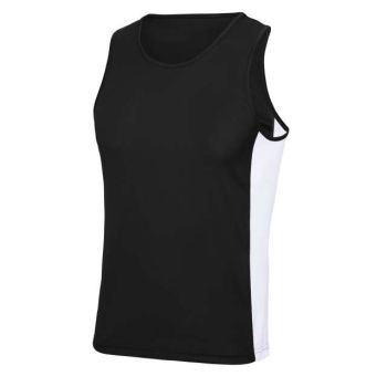 MEN'S COOL CONTRAST VEST Jet Black/Fire Red S