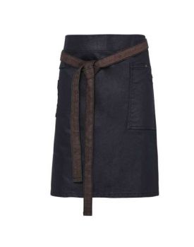 'DIVISION' WAXED LOOK DENIM WAIST APRON Indigo/Brown Denim U