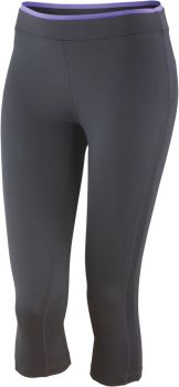 Spiro | Dámské sportovní capri kalhoty black/lavender M