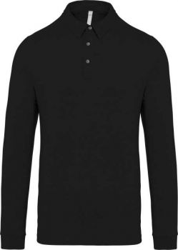 MEN'S LONG SLEEVED JERSEY POLO SHIRT Black XL