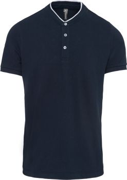 Kariban | Pánské polo s mao límcem navy/white XXL