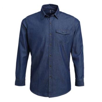 MEN’S JEANS STITCH DENIM SHIRT Indigo Denim L