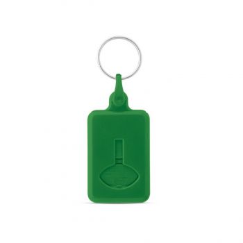 BUS. Kľúčenka v tvare mince do nákupného vozíka Zelená