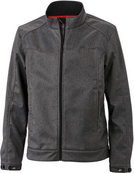 James & Nicholson | Pánská 3-vrstvá melanžová softshellová bunda dark melange XL