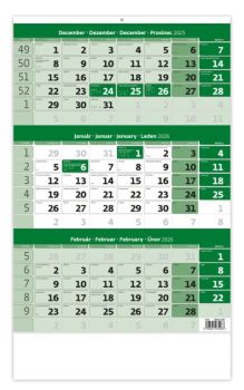 Trojmesačný kalendár zelený