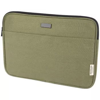 14" obal na notebook Joey z recyklovaného plátna GRS, 2 l olivová
