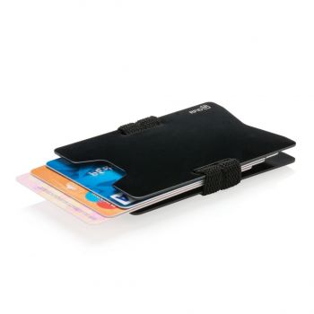 Minimalistická hliníková peňaženka s RFID ochranou čierna, čierna