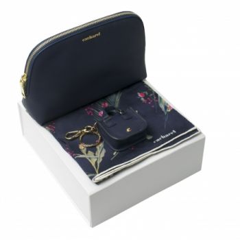 Set Cacharel Navy (key ring, silk scarf & cosmetic bag)