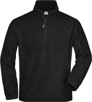 James & Nicholson | Fleecový svetr s 1/4 zipem black XXL
