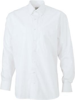 James & Nicholson | Popelínová košile s dlouhým rukávem white L