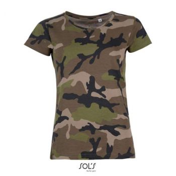 SOL'S CAMO WOMEN - ROUND COLLAR T-SHIRT Camo M