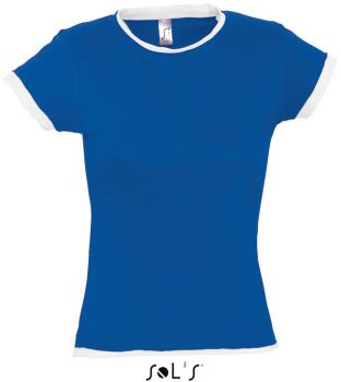 SOL'S | Dámské lemované tričko royal blue/white XL