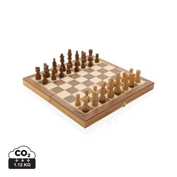 Prémiový drevený šach v skladacej šachovnici hnedá