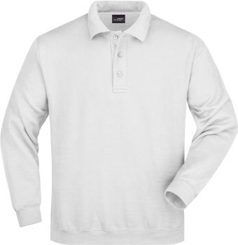 James & Nicholson | Pánský polo svetr z těžké bavlny white XL