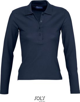 SOL'S | Dámské piqué polo s dlouhým rukávem navy M