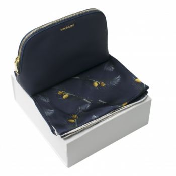 Set Victoire Navy (silk scarf & cosmetic bag)