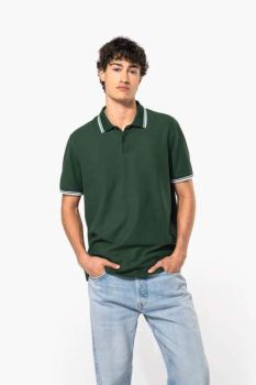 MEN'S SHORT-SLEEVED POLOSHIRT WITH CONTRASTING PIPING White/Black L