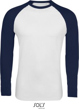 SOL'S | Pánské raglánové tričko s dlouhým rukávem white/navy S