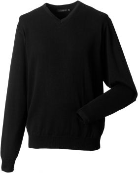 Russell | Pletený svetr s výstřihem do V black XL